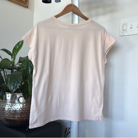 Zara Embellished Cotton Loose Fit Blouse/Top/Shirt/Tee Sz M rhinestones sequins - Picture 7 of 9